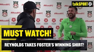 📺 WATCH: The moment Ryan Reynolds grabs Ben Foster's Wrexham promotion winning shirt! 🤣