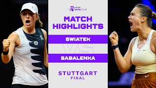 Iga Swiatek vs. Aryna Sabalenka | 2023 Stuttgart Final | WTA Match Highlights