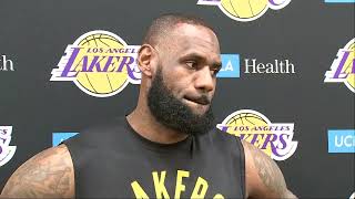 LeBron abruptly leaves media availability after simple message regarding Dillon Brooks 👀